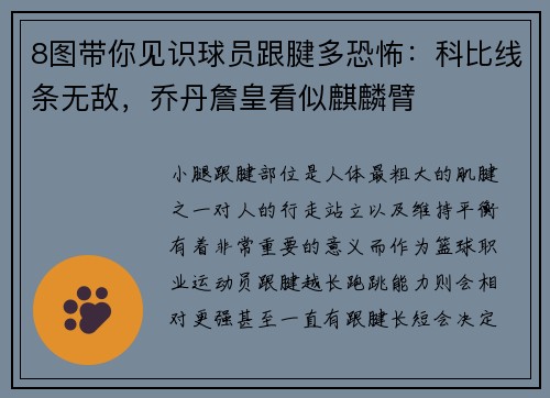 8图带你见识球员跟腱多恐怖：科比线条无敌，乔丹詹皇看似麒麟臂